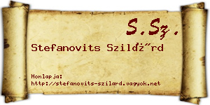Stefanovits Szilárd névjegykártya