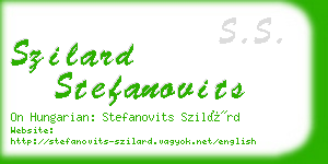 szilard stefanovits business card